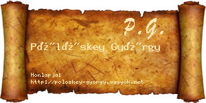 Pölöskey György névjegykártya